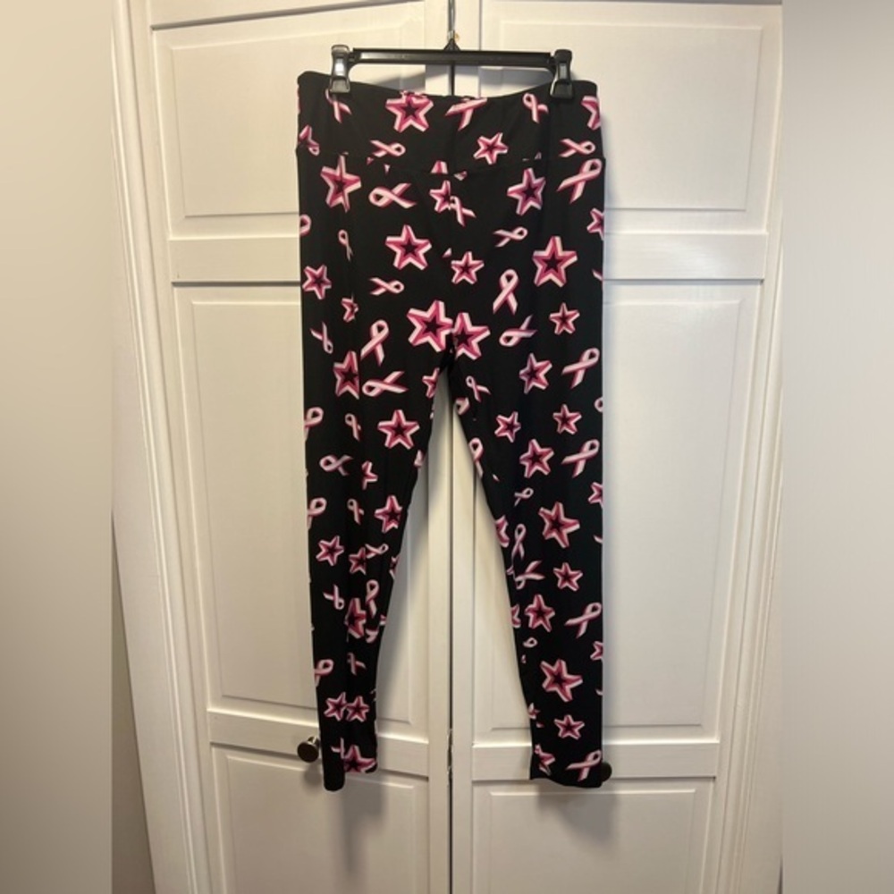 LuLaRue TC (Tall&Curvy) Breast Cancer Awareness Leggings Color Black,Pink,White